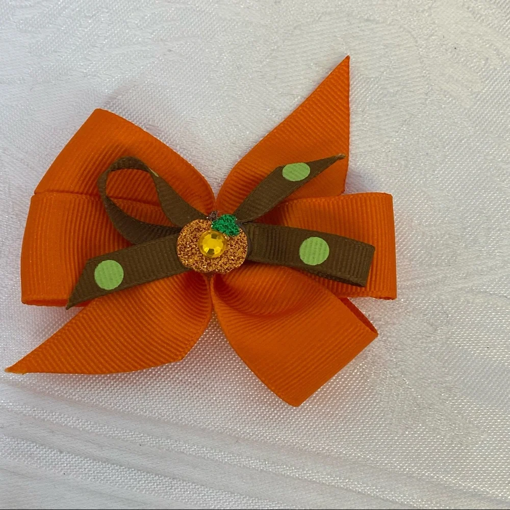Fall Harvest Halloween hair clips handmade